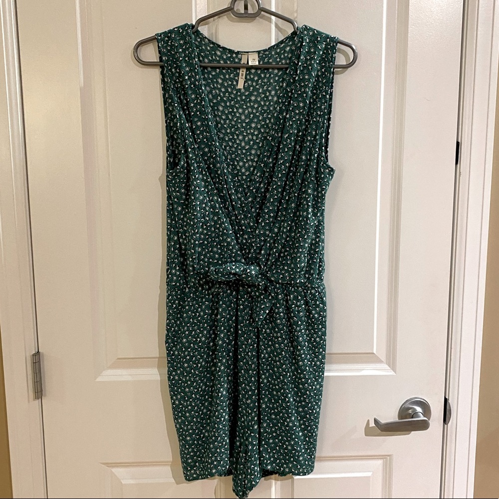 Green printed romper